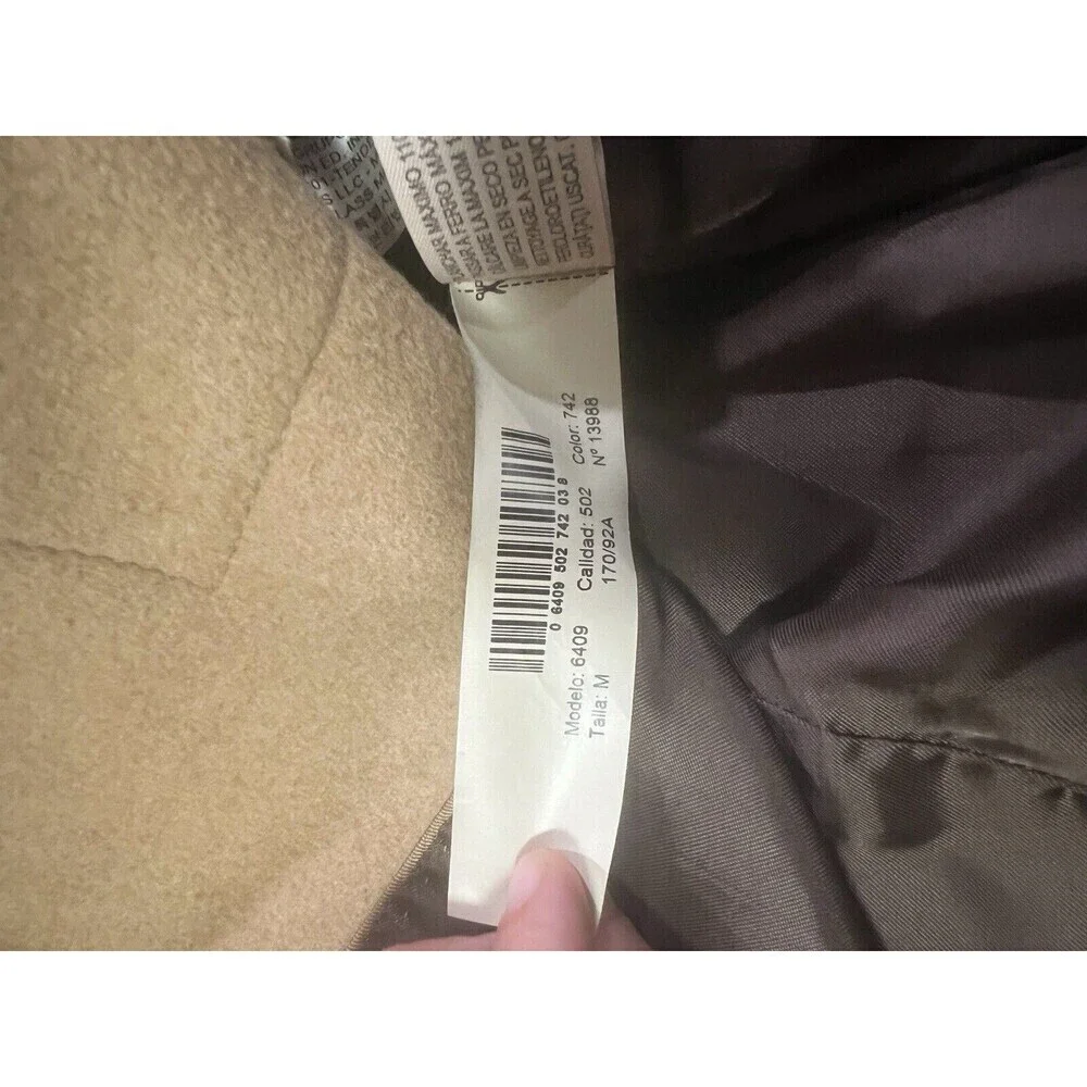 MASSIMO DUTTI Made In Romania  wool blend coat camel Size Medium Wide Arm